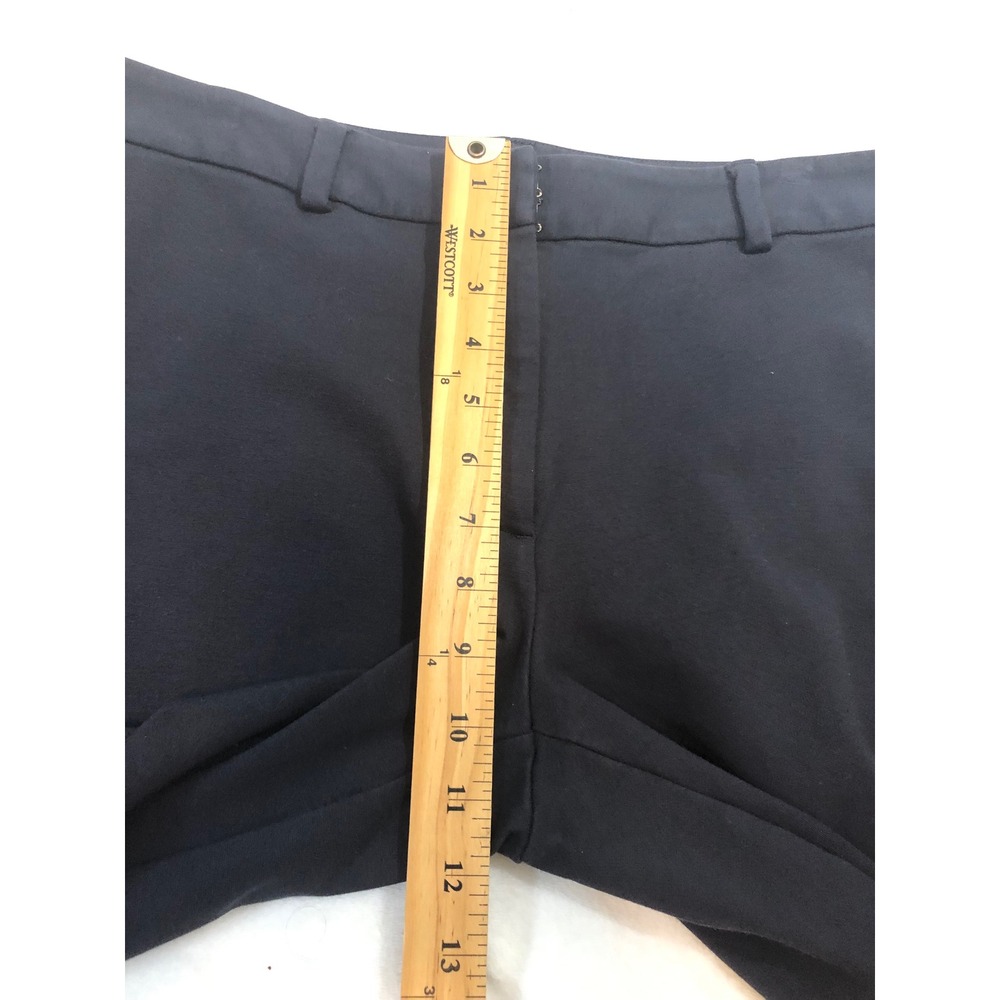 Lands' End Straight Leg Pants Women 12 Navy Blue Stretch Career Trousers - Picture 10 of 11